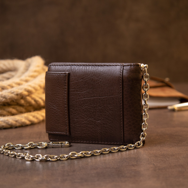 Портмоне унісекс з ланцюжком Vintage Коричневе