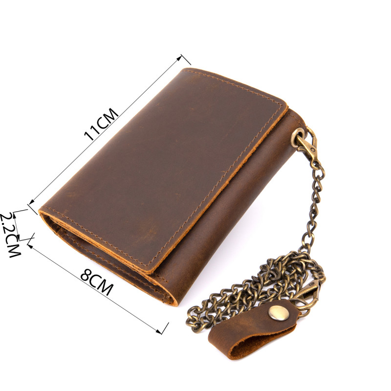 Портмоне унісекс з ланцюжком матове Vintage Коричневе