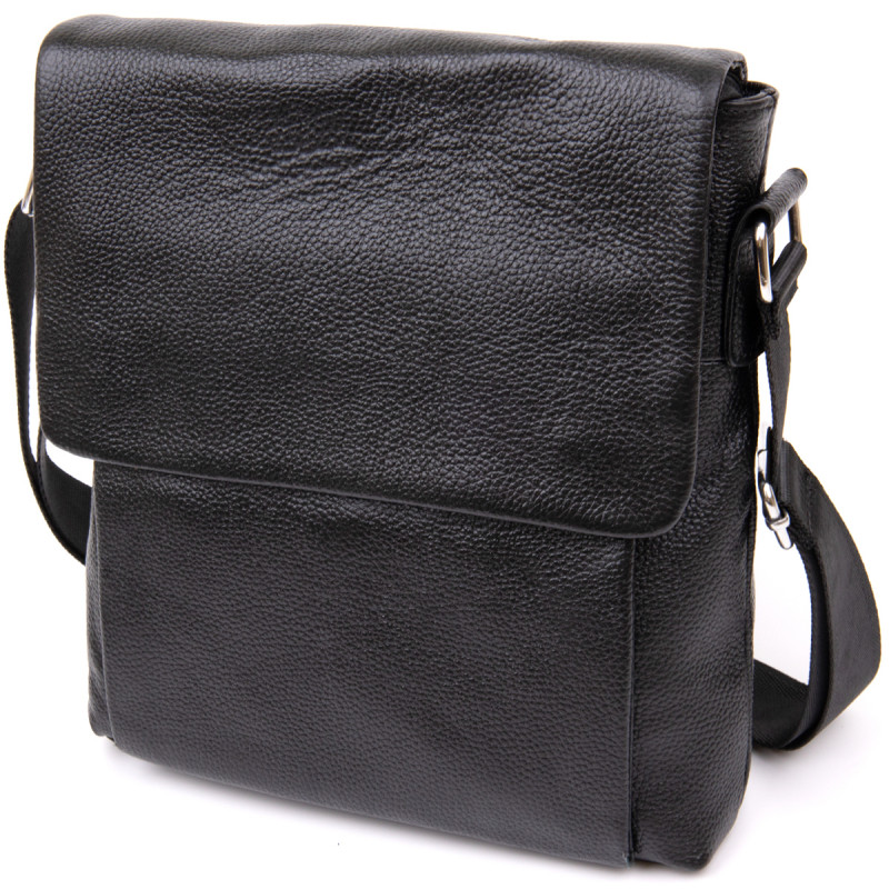 Сумка мужская классическая с клапаном флотар Vintage Черная