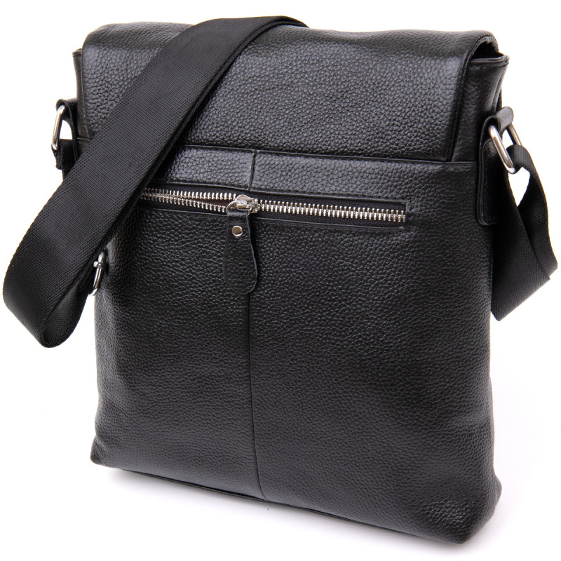 Сумка мужская классическая с клапаном флотар Vintage Черная