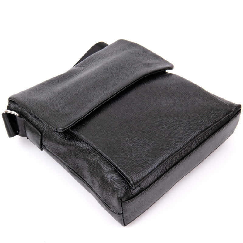 Сумка мужская классическая с клапаном флотар Vintage Черная