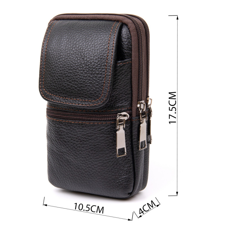 Сумка унисекс на пояс на два отделения Vintage Коричневая