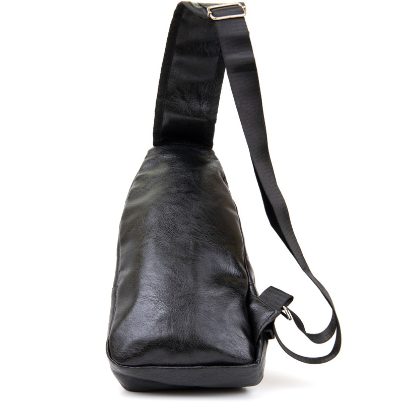 Чоловіча сумка крос боді з екошкіри для документів та міста Vintage Чорна