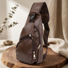 Чоловіча сумка крос боді з екошкіри для документів та міста Vintage Коричнева