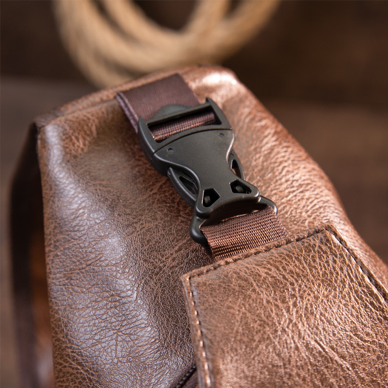 Сумка крос боді смарт зі шкірозамінника Vintage Коричнева