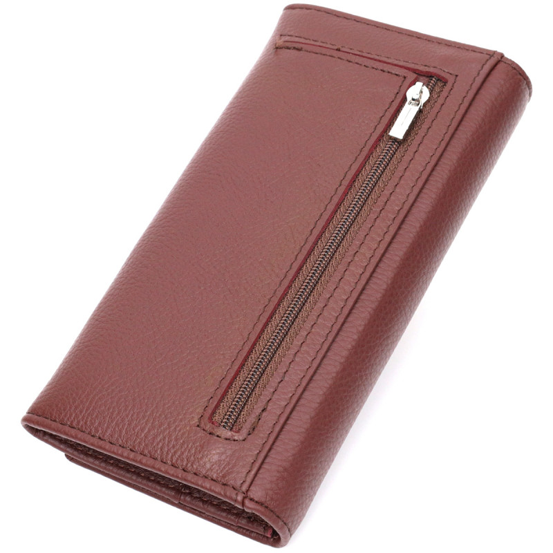 Практичный и женственный кошелек из натуральной кожи ST Leather Бордовый
