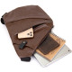 Чоловіча сумка слінг з екошкіри для документів та міста Vintage Темно Коричнева