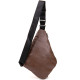 Чоловіча сумка слінг з екошкіри для документів та міста Vintage Темно Коричнева