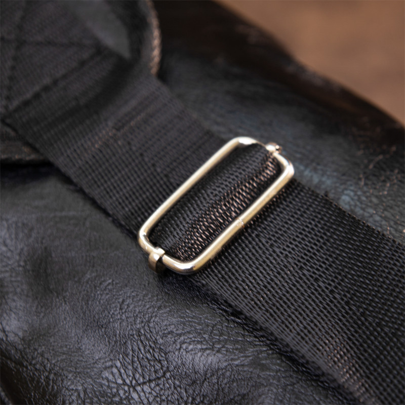 Чоловіча сумка через плече з екошкіри для документів та міста Vintage Чорна