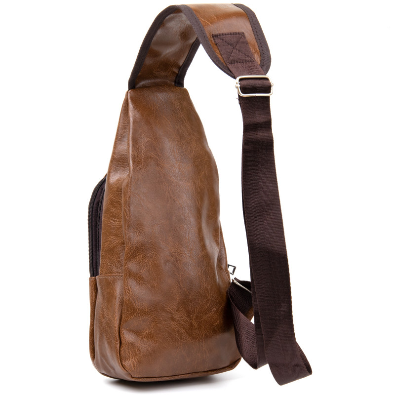 Чоловіча сумка через плече з екошкіри для документів та міста Vintage Світло Коричнева