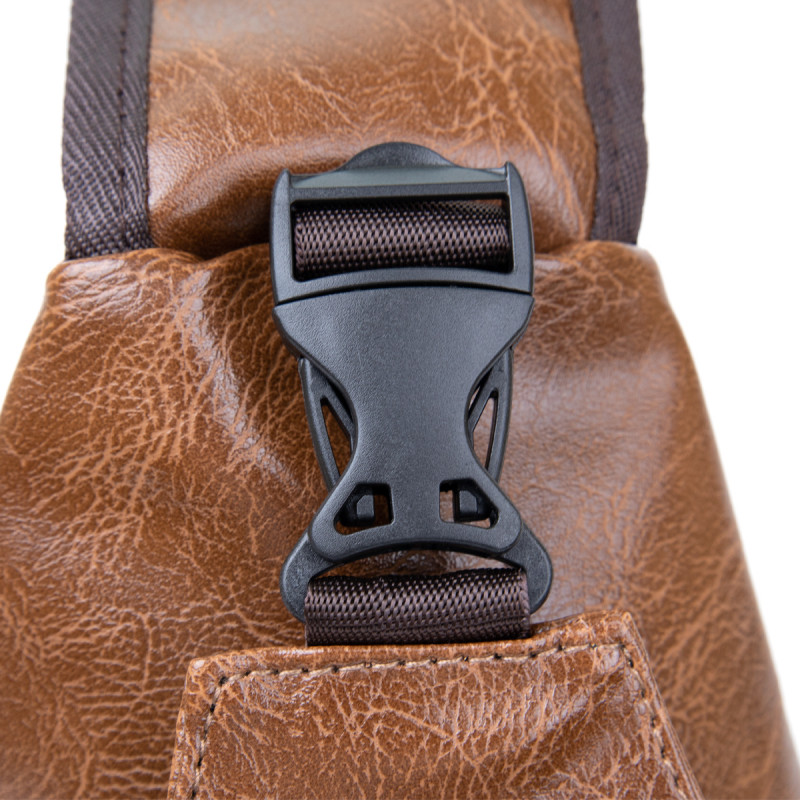 Чоловіча сумка через плече з екошкіри для документів та міста Vintage Світло Коричнева