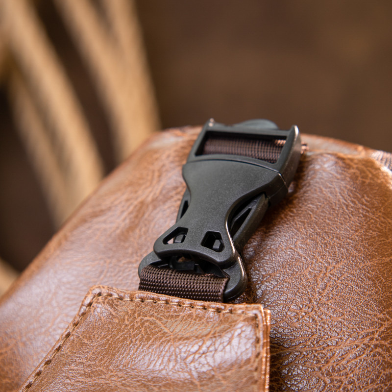 Сумка через плечо на два отделения кожзам Vintage Светло-коричневая