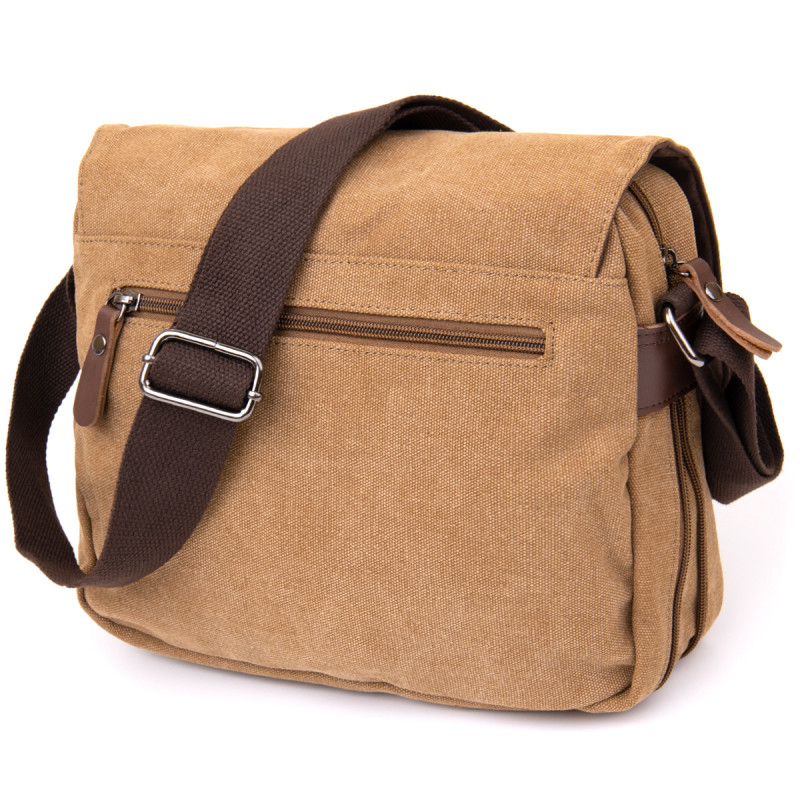 Сумка почтальонка текстильная Vintage Песочная