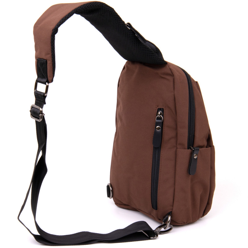 Чоловіча сумка через плече з нейлону для документів та міста Vintage Коричнева