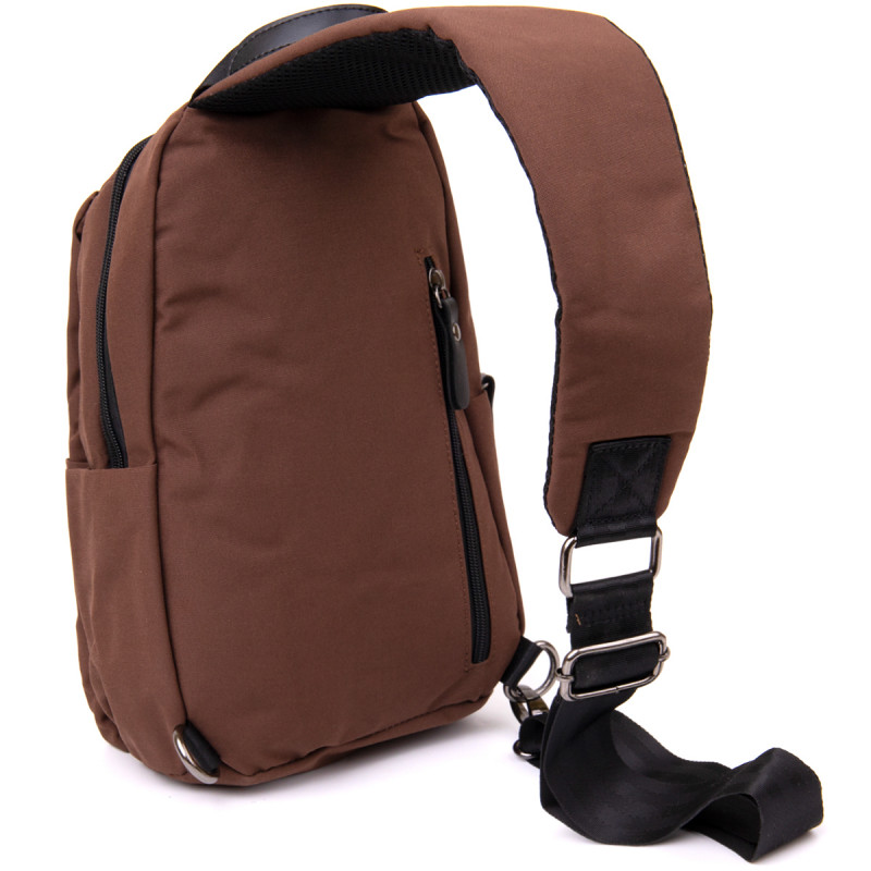Чоловіча сумка через плече з нейлону для документів та міста Vintage Коричнева
