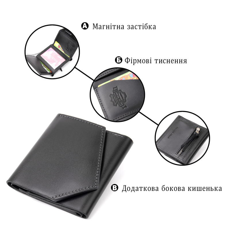 Портмоне кишенькове Grande Pelle Чорне