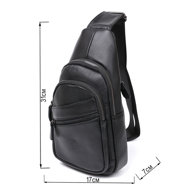 Стильная кожаная мужская сумка через плечо Vintage Черный