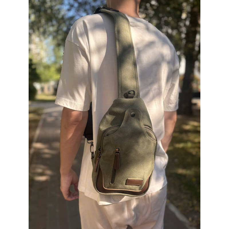 Функциональная мужская сумка через плечо Vintage Зеленый