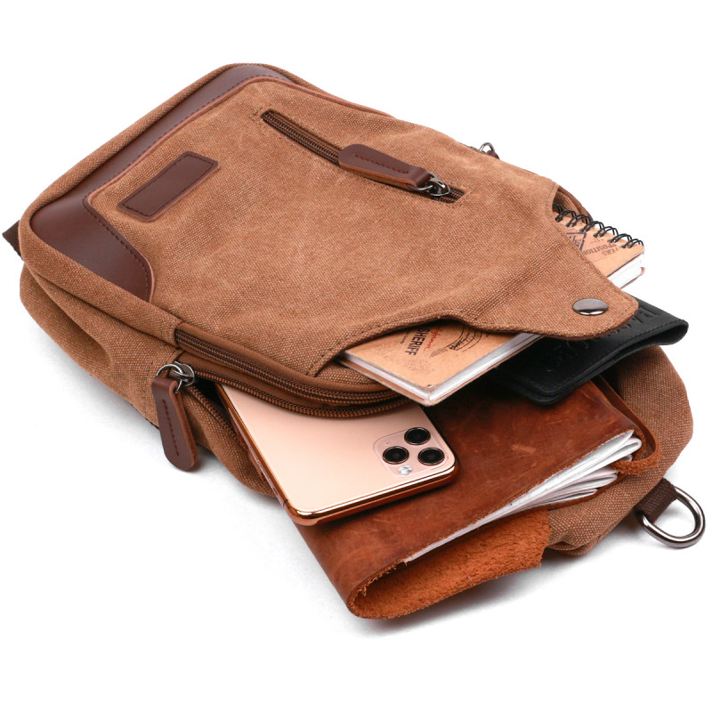 Практичная мужская сумка через плечо Vintage Коричневый