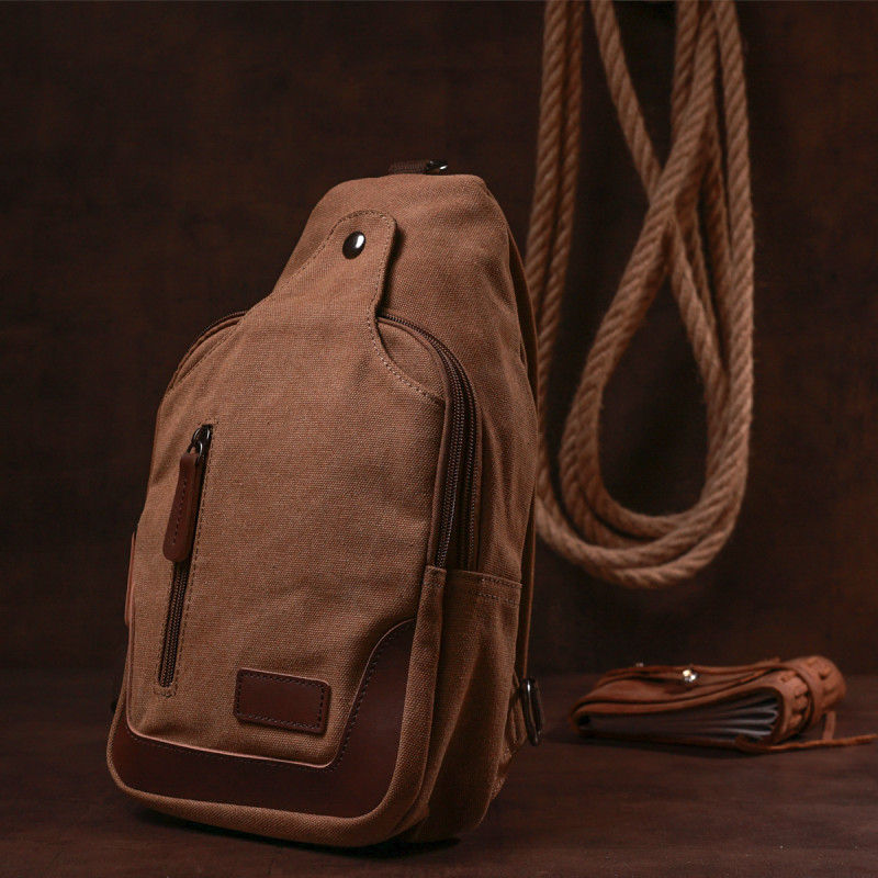 Практичная мужская сумка через плечо Vintage Коричневый