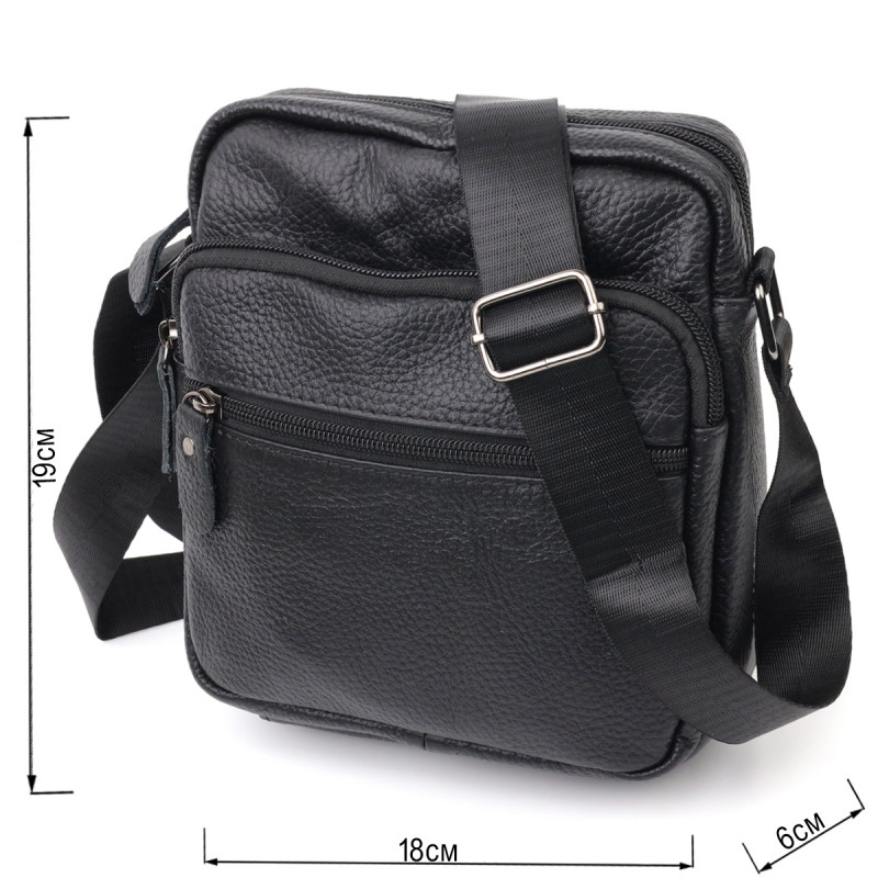 Сумка чоловіча Vintage шкіряна Чорний