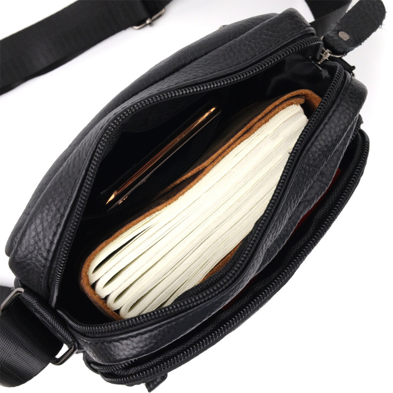 Сумка чоловіча Vintage шкіряна Чорний