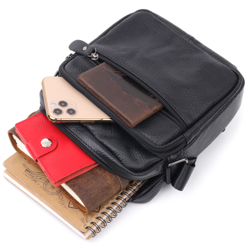 Сумка чоловіча Vintage шкіряна Чорний