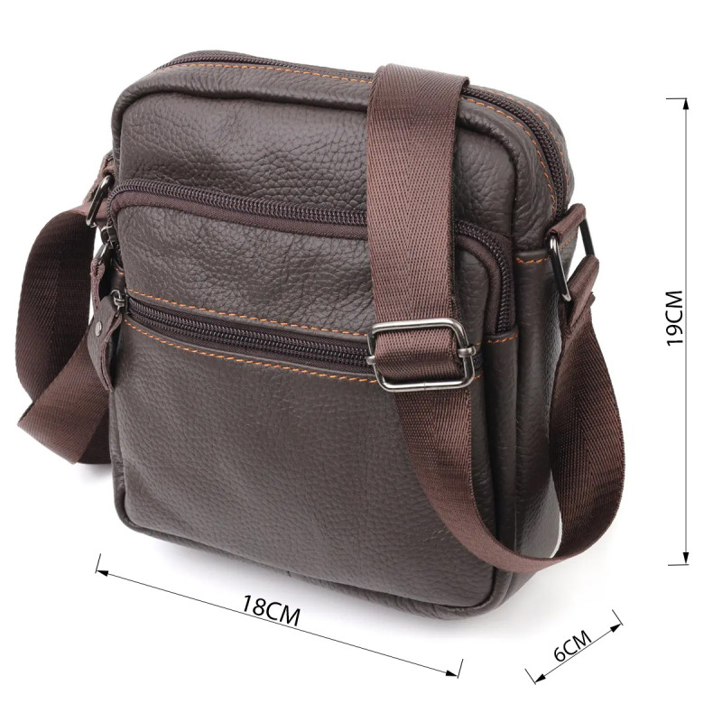 Сумка чоловіча Vintage шкіряна Коричневий