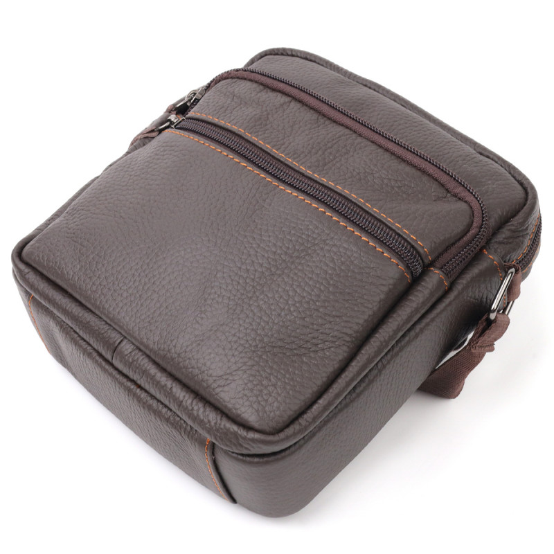 Сумка чоловіча Vintage шкіряна Коричневий