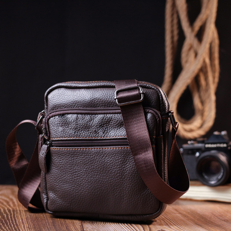 Сумка чоловіча Vintage шкіряна Коричневий