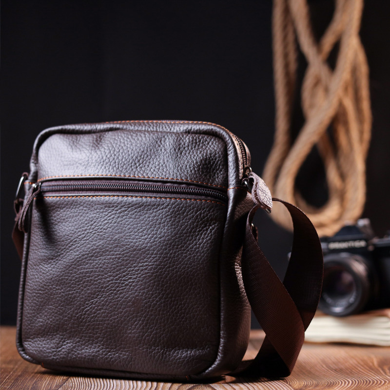 Сумка чоловіча Vintage шкіряна Коричневий