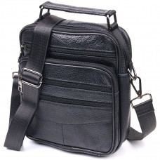 Сумка вертикальна шкіряна Vintage Чорна