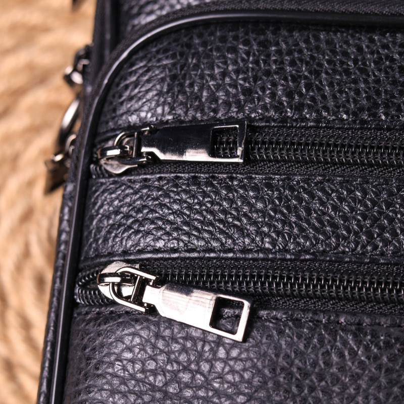 Сумка вертикальна шкіряна Vintage Чорна