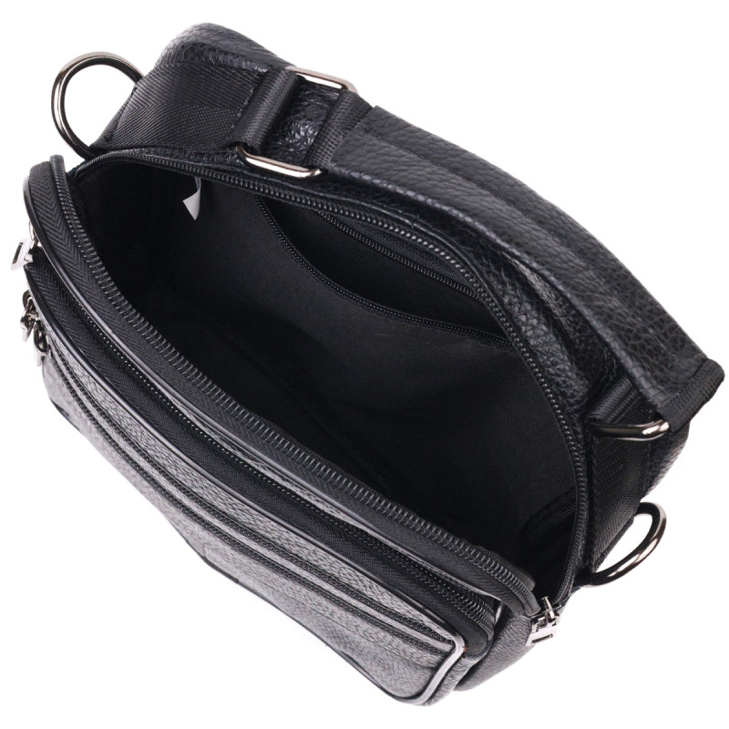 Сумка вертикальна шкіряна Vintage Чорна