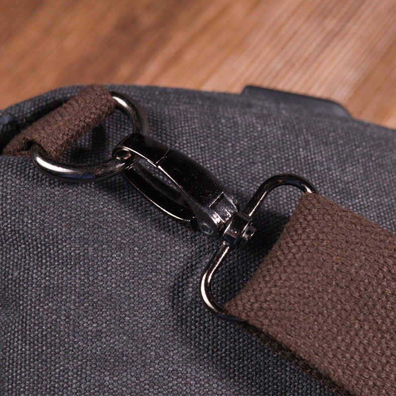 Мужская сумка через плечо с USB кабелем текстильная Vintage Черная