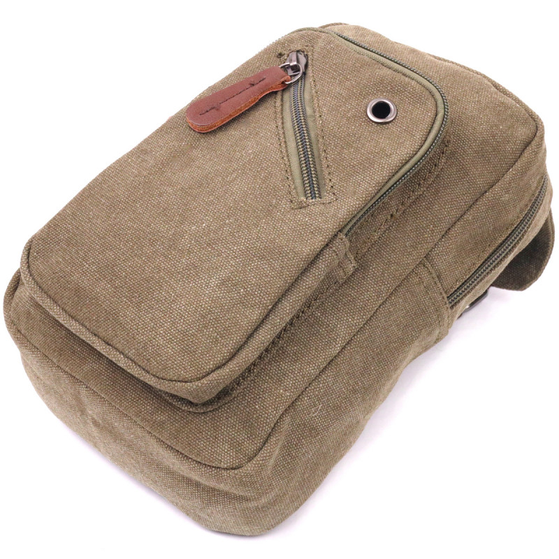 Сумка чоловіча через плече із щільного текстилю Vintage Оливкова