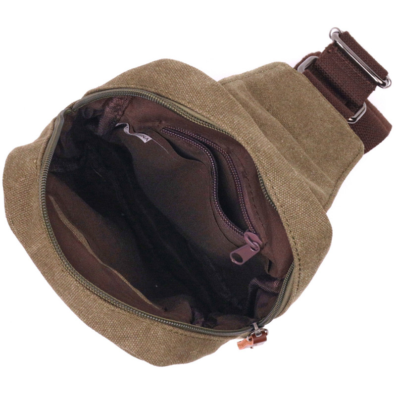 Сумка чоловіча через плече із щільного текстилю Vintage Оливкова