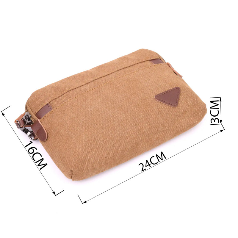 Практичная мужская барсетка из текстиля Vintage Коричневая