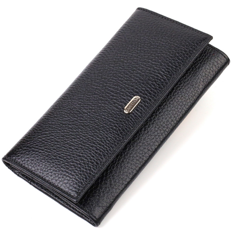 Функціональний гаманець для жінок з натуральної шкіри CANPELLINI Чорний