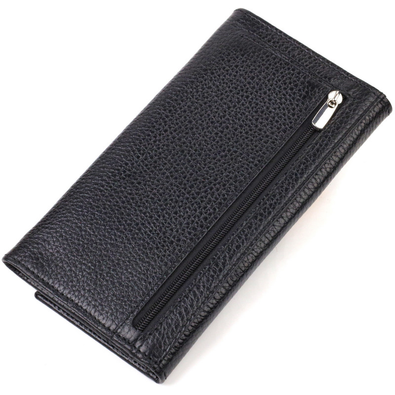 Функціональний гаманець для жінок з натуральної шкіри CANPELLINI Чорний