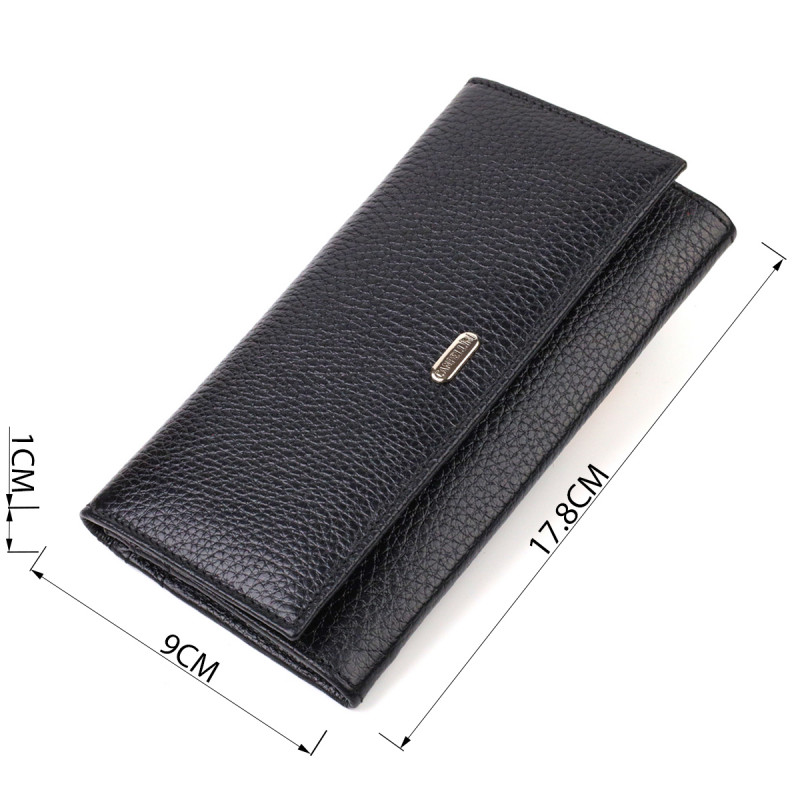 Функціональний гаманець для жінок з натуральної шкіри CANPELLINI Чорний