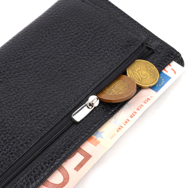 Функціональний гаманець для жінок з натуральної шкіри CANPELLINI Чорний