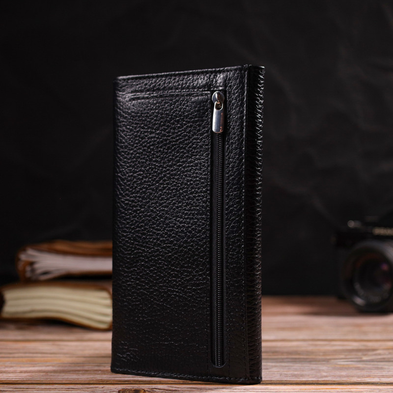 Функціональний гаманець для жінок з натуральної шкіри CANPELLINI Чорний