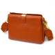 Стильная женская сумка на три отделения из натуральной кожи Vintage Рыжая