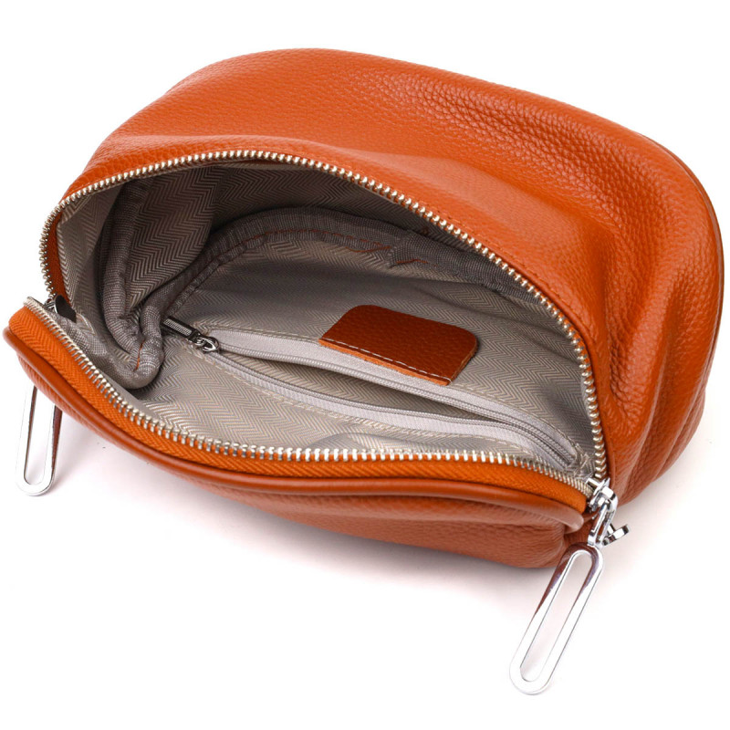 Стильная женская сумка через плечо из натуральной кожи Vintage Рыжая