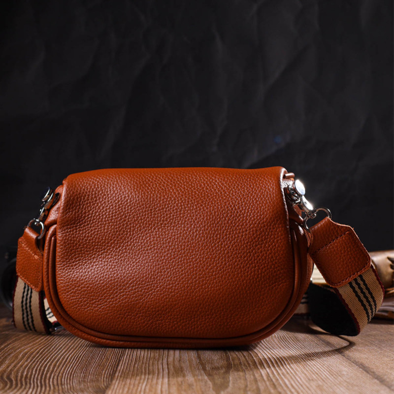 Стильная женская сумка через плечо из натуральной кожи Vintage Рыжая