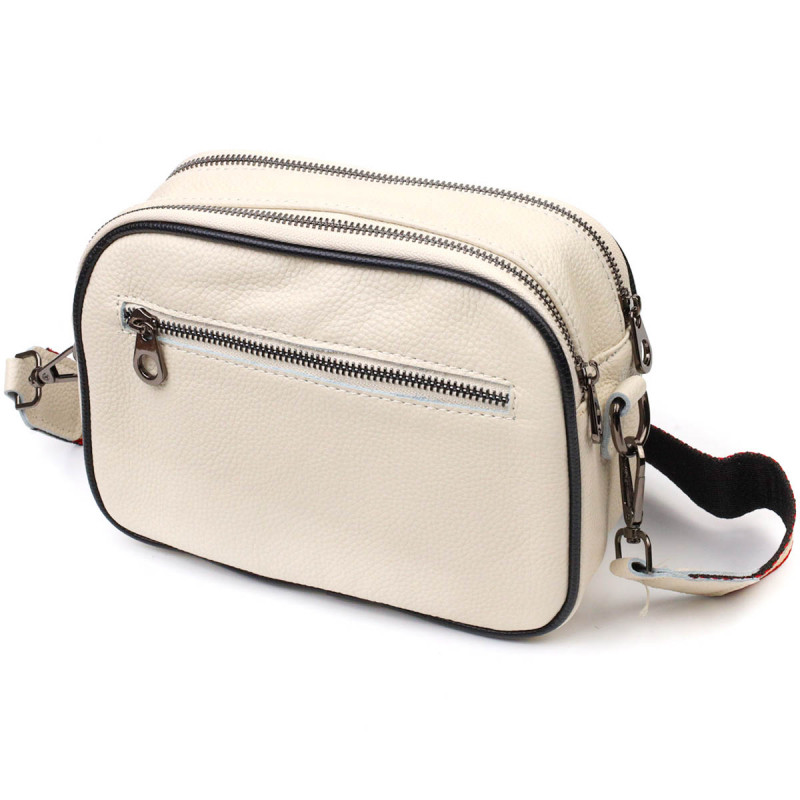 Сумка крос-боді прямокутна з натуральної шкіри Vintage Біла