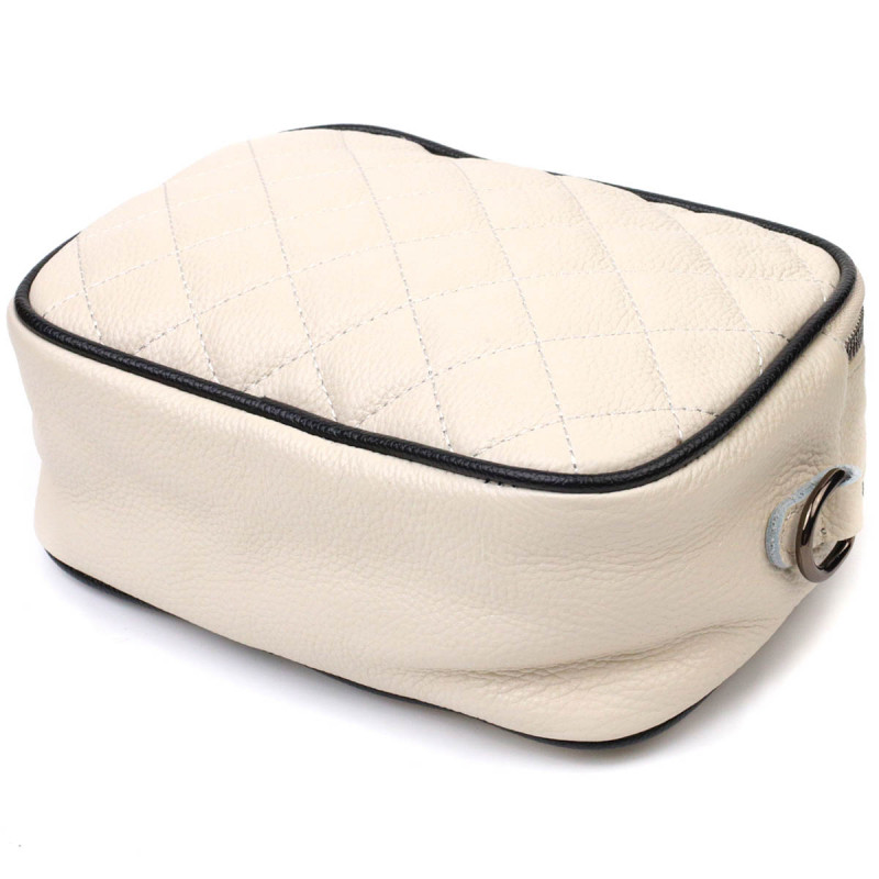 Сумка крос-боді прямокутна з натуральної шкіри Vintage Біла