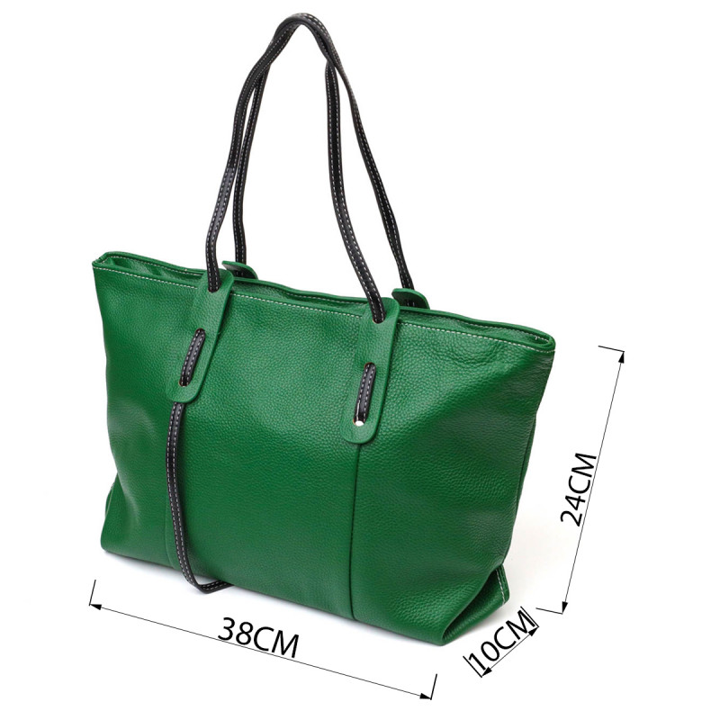 Сумка для женщин вместительная из натуральной кожи Vintage Зеленая