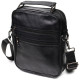 Практичний чоловічий месенджер із натуральної шкіри Vintage Чорний